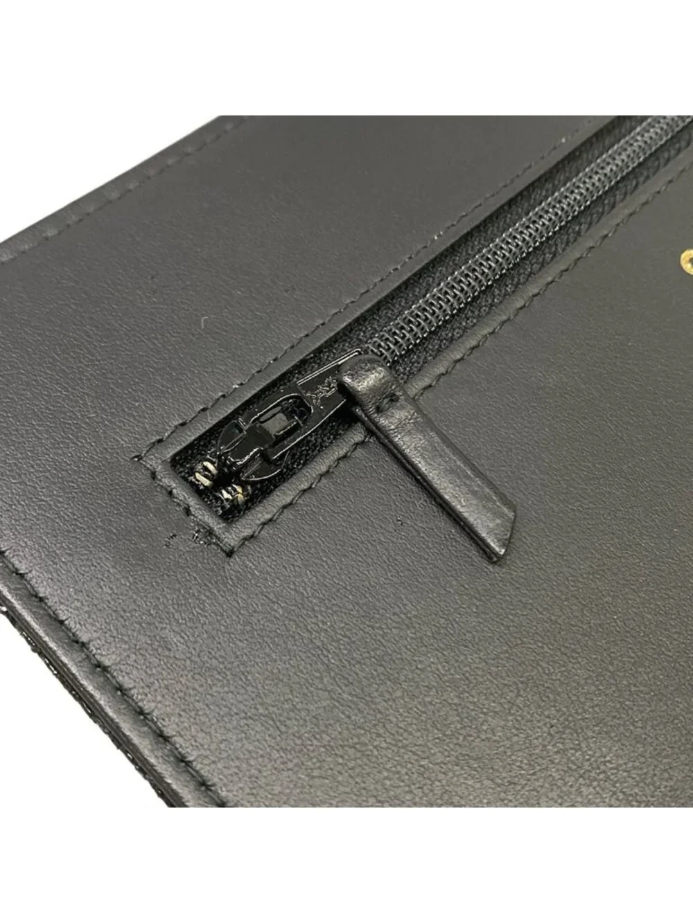 Chanel Wallet Quilted Black Chain Leather Shoulder Bag
